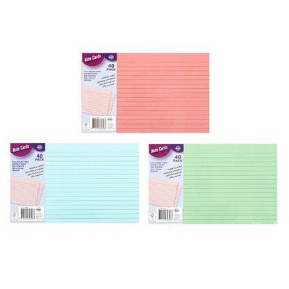 Cards Note Flash Index Ruled Pad Office School Ruled Lines 40pk