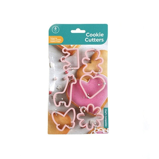 6 Pcs Biscuit Cookie Cutter Set Teddy Round Flower Heart Shape Cutters Mould DIY