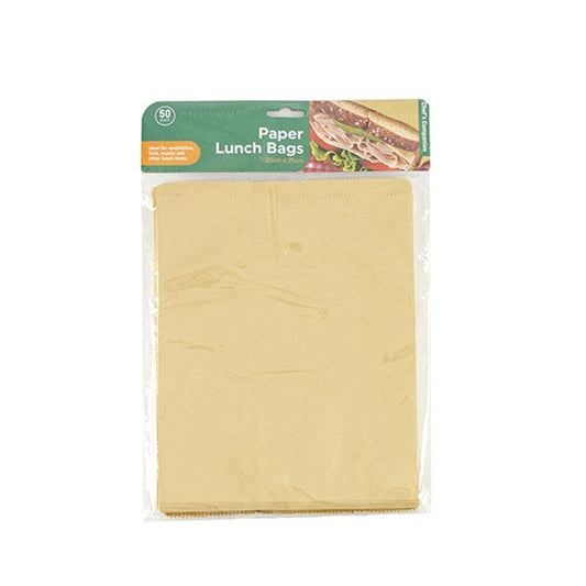 50 Brown Bag Perfect b Paper bags 200x250mm School Craft Lunch Sandwich takeaway