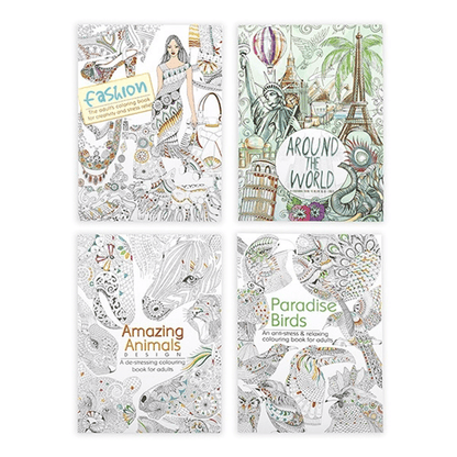 Adult Colouring Books A4 Size Fun Relaxing Mindfulness Anti Stress Creativity