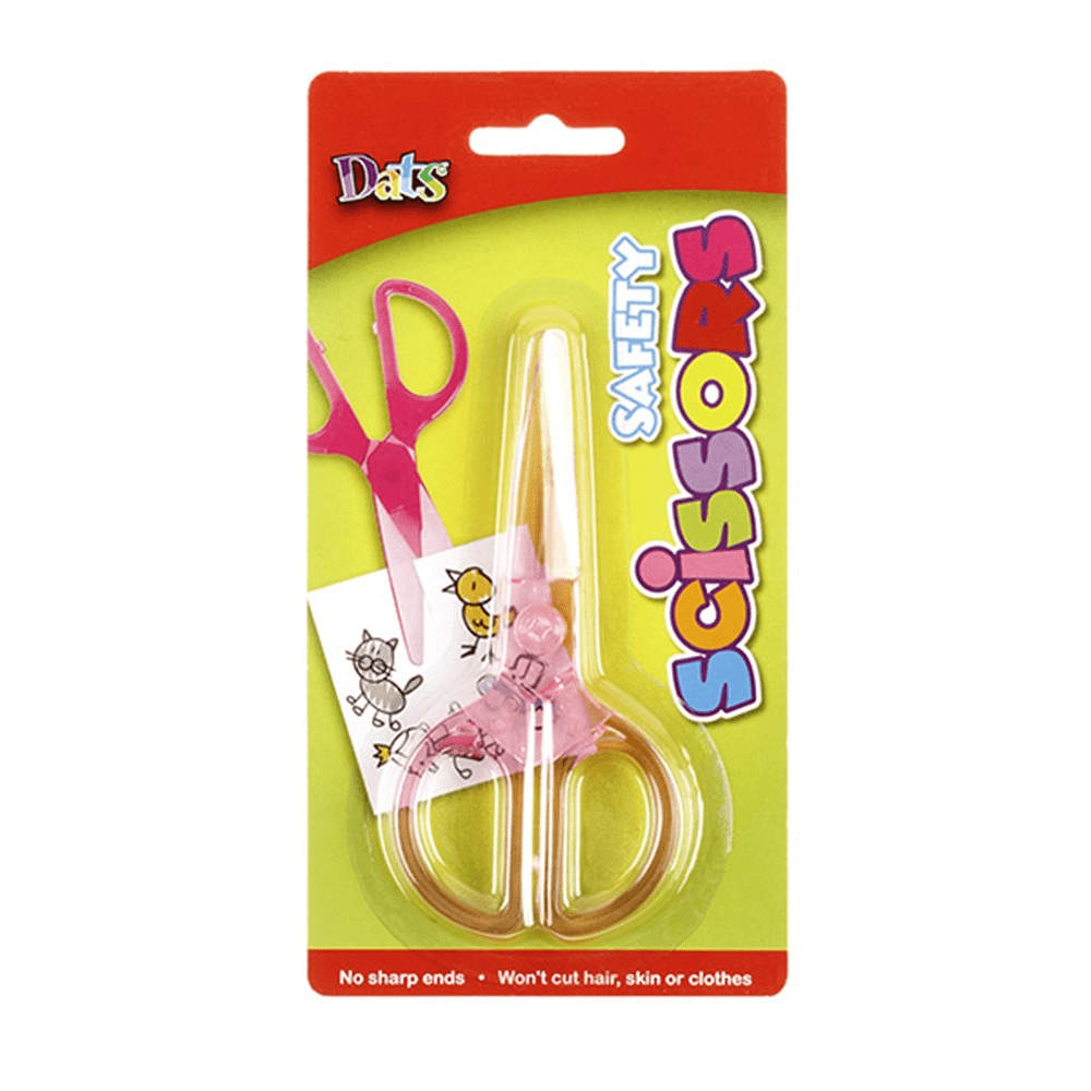 Safety Scissors Kids Plastic Blunt Tip Art Craft Handle Pink No Blade