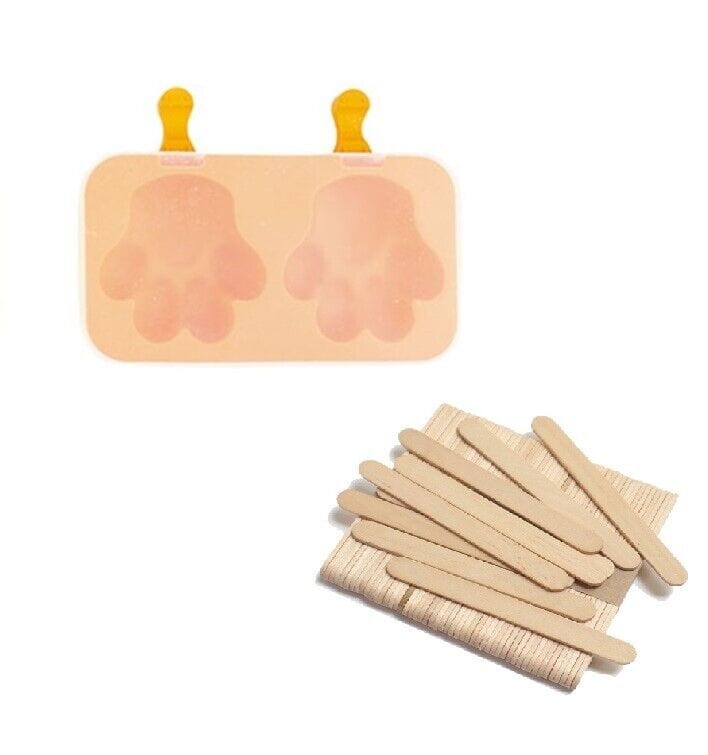 2Pcs + 50 sticks Moulds Ice Cream Molds Icy Pole Jelly Paws Popsicle Mould Kit