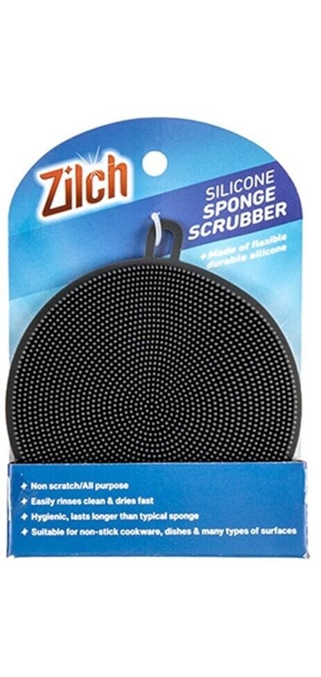 Dishwashing Scrubber Silicone Sponge Washing Cleaning Kitchen Round Grey 10.5cm