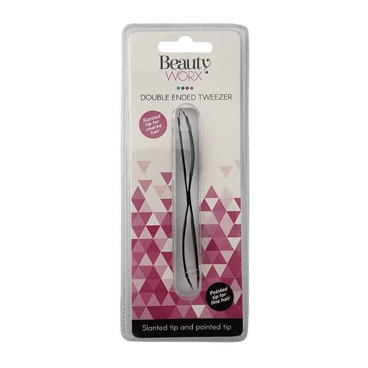 Slanted Pointed Tip Eyebrow Double Tweezers Stainless Steel hair Beauty Tweezer