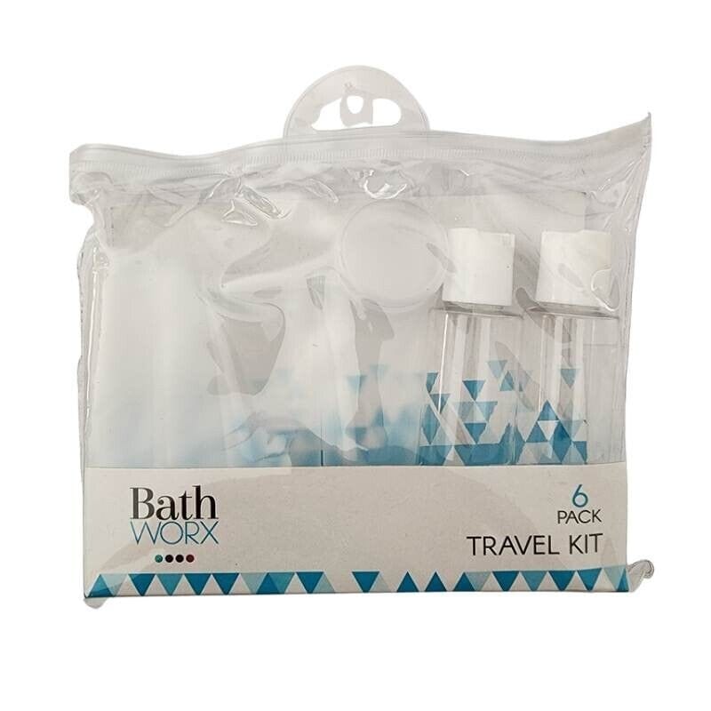 6 Travel Bag Size Cosmetic Spray Bottles Containers Cream Soap Lotion Shampoo