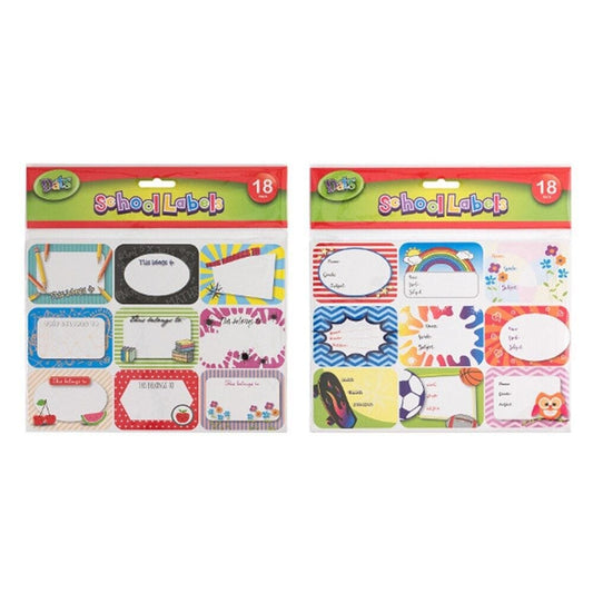 18 School Labels Book Name Self Kids Lunch Box Adhesive Sticker This Belongs To