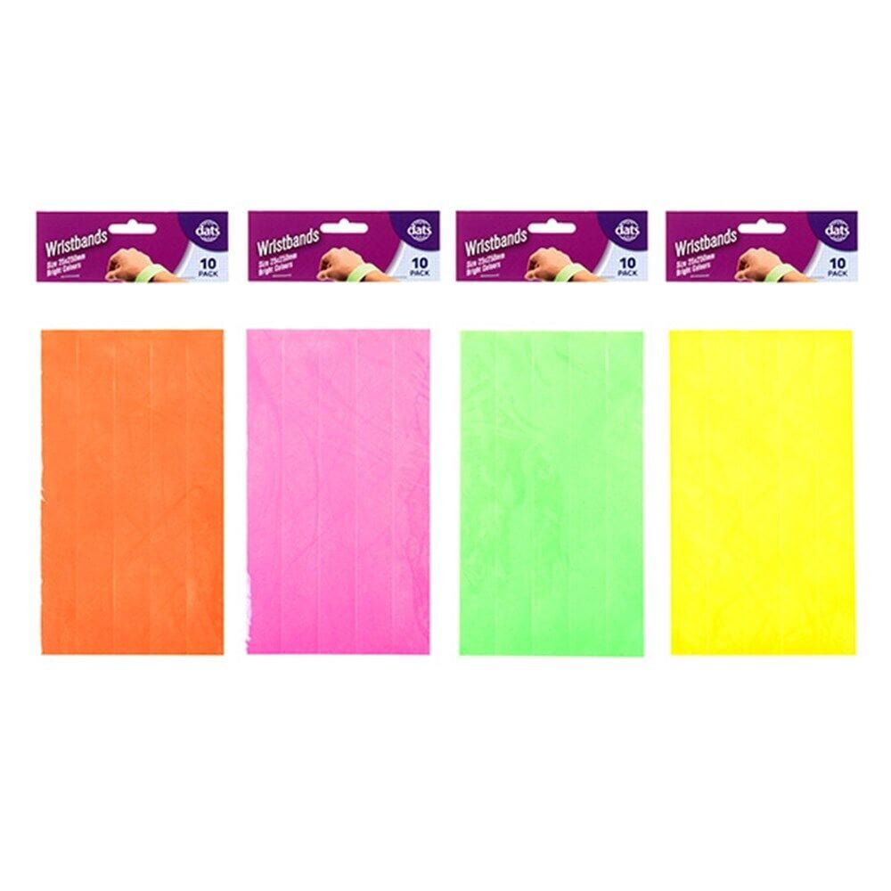 10 Pack Paper Event Wristbands Party Event ID Security Birthday Bright Colours