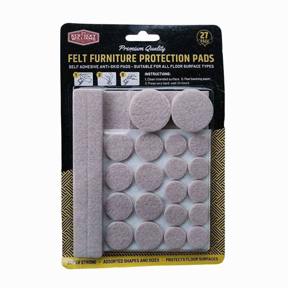 27x Floor Protector with Self Adhesive Round Felt Pads Stoppers Chairs Beige