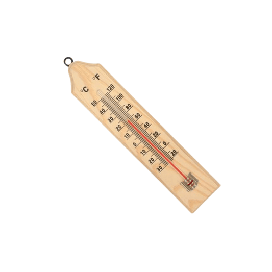 Thermometer Temperature Wood Measure Celsius Fahrenheit Indoor Outdoor