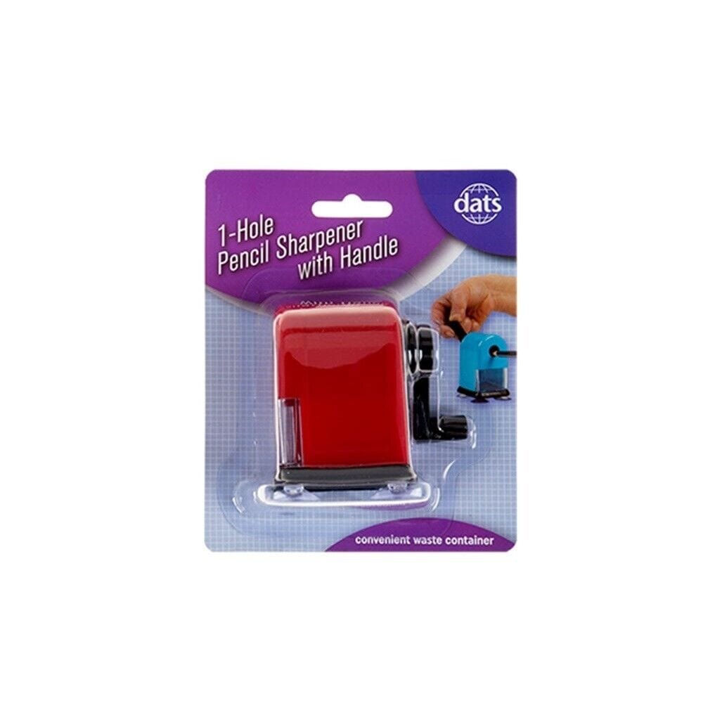 1 Hole Pencil Sharpener Manual Handle Home School Office Stationary Supplies Red