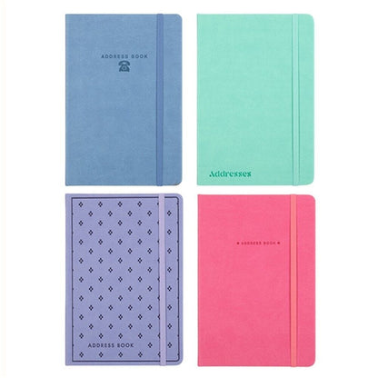 Address Book PU Cover A5 with Elastic Multicoloured A-Z Phone E-mail Web Office