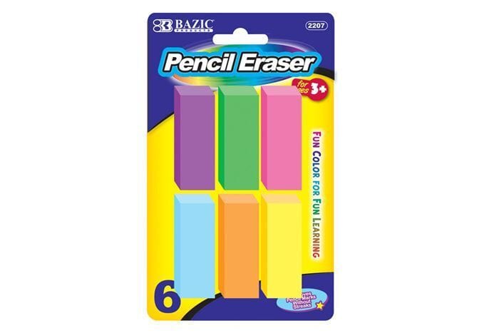 6pcs Rubber Eraser Pencil Eraser for Kids School Stationary Tool New Colorful