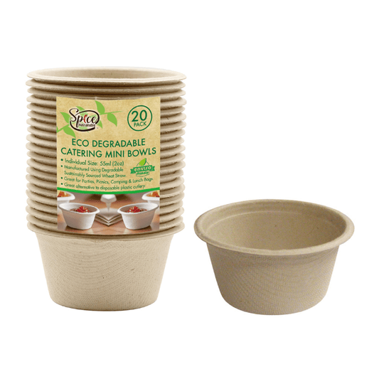 20pcs 55ml Eco Biodegradable Catering Mini Bowls Party Picnic Lunch Bag Kitchen