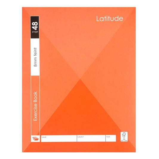 Exercise Book Lined 48 Pages Notebook 8mm Feint Orange Stationary School Office