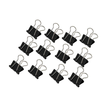 6x Foldback Clips Black Steel Binder Bulldog Clip Paper Office Document 19mm