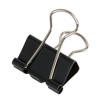 6x Foldback Clips Black Steel Binder Bulldog Clip Paper Office Document 19mm