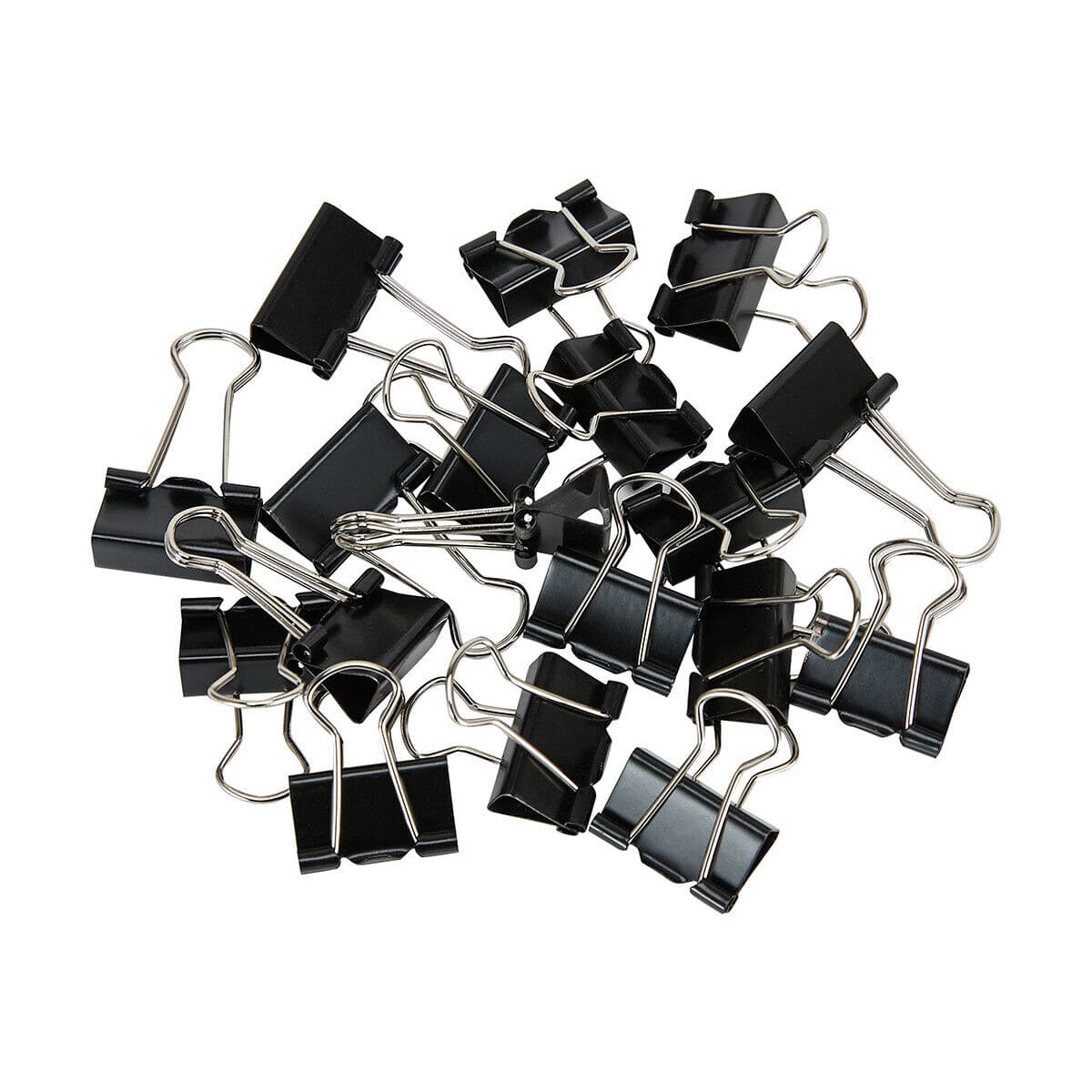 6x Foldback Clips Black Steel Binder Bulldog Clip Paper Office Document 19mm