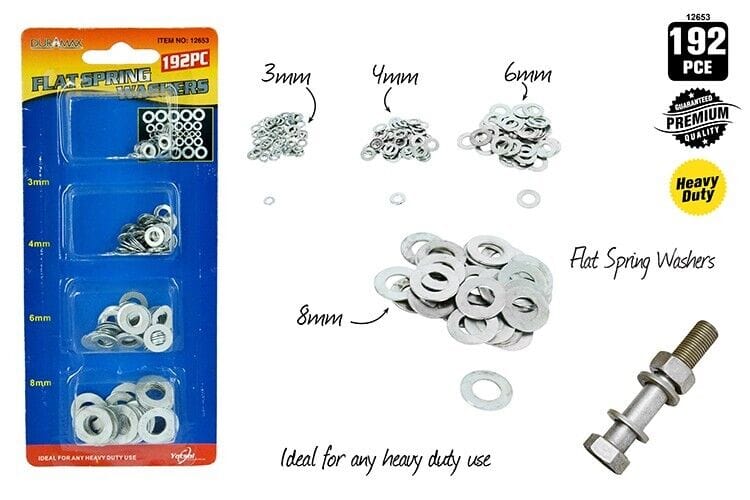 192pcs Flat Washer Washers Assortment Set Value Kit AU NEW 3mm 4mm 6mm 8mm