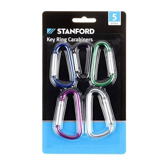 5x Small Carabiner Snap Hook D-Ring Key Chain Clip Hiking Camping Color Assorted