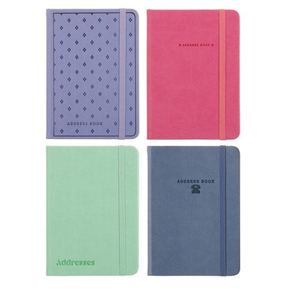 Address Book PU Cover A6 with Elastic Multicoloured A-Z Phone E-mail Web Office