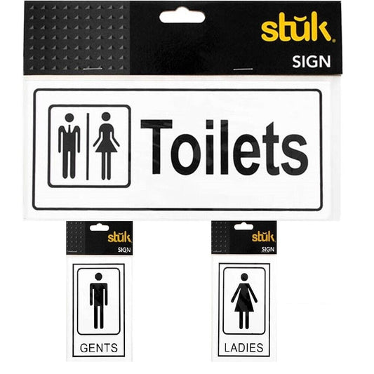 Toilet Sticker Set Male Female WC Bathroom Restroom Door Sign Thick Plastic