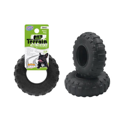 Heavy Duty Terrain Rubber Tyre Chew Dog Puppy Tough Durable Toy Dental Hygiene