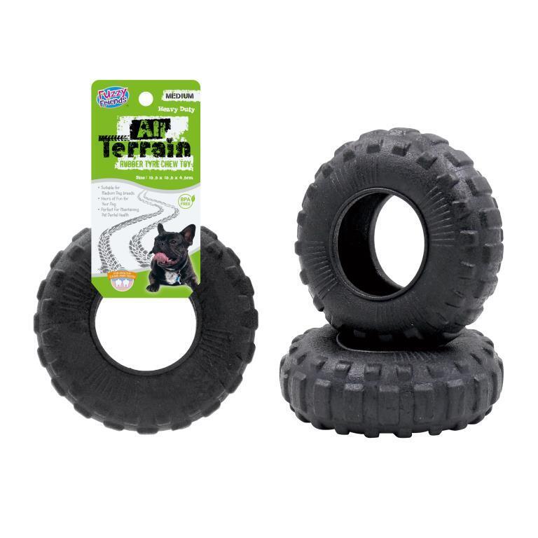 Heavy Duty Terrain Rubber Tyre Chew Dog Puppy Tough Durable Toy Dental Hygiene