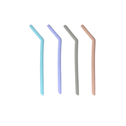 1x Jumbo Straws Silicone Bent Assorted 250x12x1.65mm Reusable Drinking Party