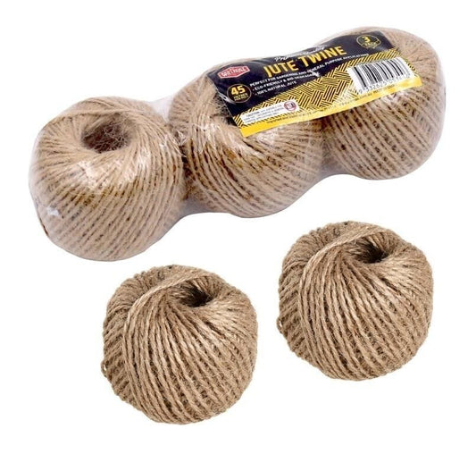 3 Rolls Brown Soft Jute Rope Twine Sisal String Cord Art Gift Bottle Craft 135m