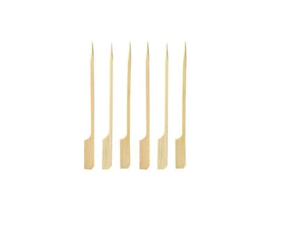 2X 100pcs ECO Paddle Skewers BBQ Kebab Meat Satay Stick Bamboo Wooden Catering