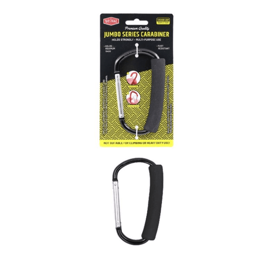 Jumbo Carabiner Clip Snap Spring Aluminium Hooks Travel Hanger Hiking Camping Bk