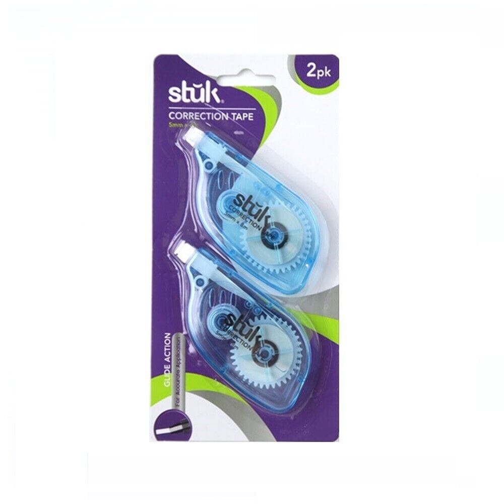 Correction Tape 2PK Roller White Out Stationery Student Office School Easy Use