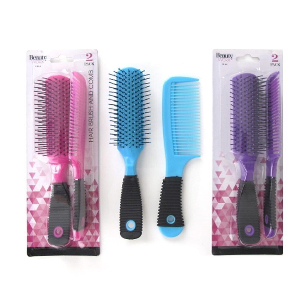 2 Pack Hair Brush Hairbrush Smooth Head Scalp Colour Comb