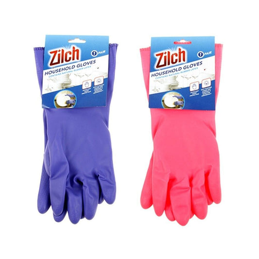 2 Pair Household Rubber Gloves Latex Kitchen Long Sleeve Dish Washing Cleaning