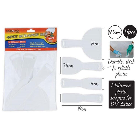 Plastic Scraper Set 4 PCS Hard Remover Glass Window Ceramic Painting Paint White