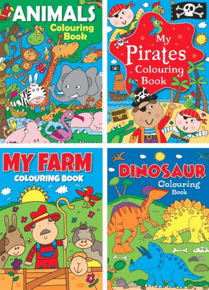 Colouring Book Boy Kids Activity Farm Pirates Animals Dinosaur A4