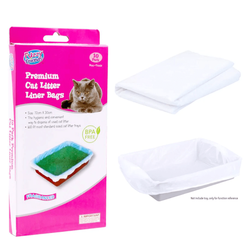 10pcs Cat Litter Liners Bags Liner White Kitten Dispose Tray Pets 72 x 30cm