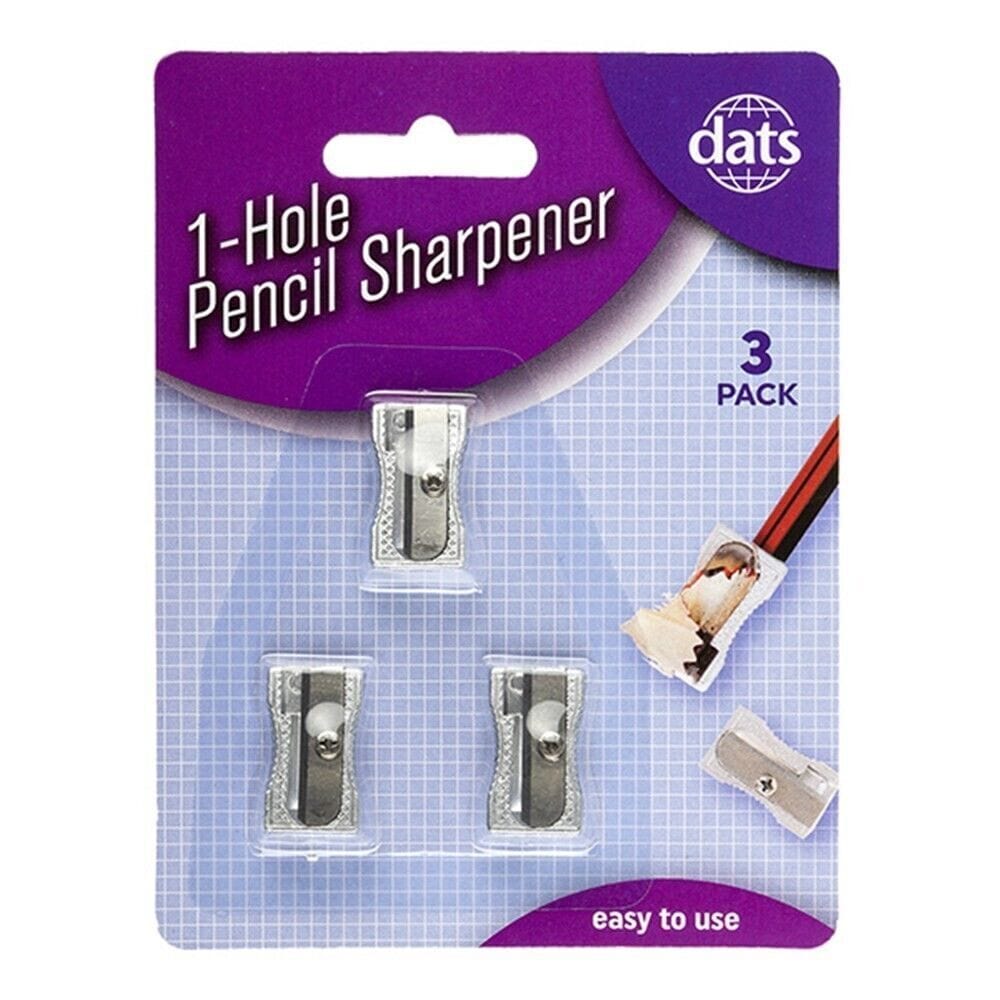 3 Pack Metal Single Hole Pencil Sharpener School Stationery Office