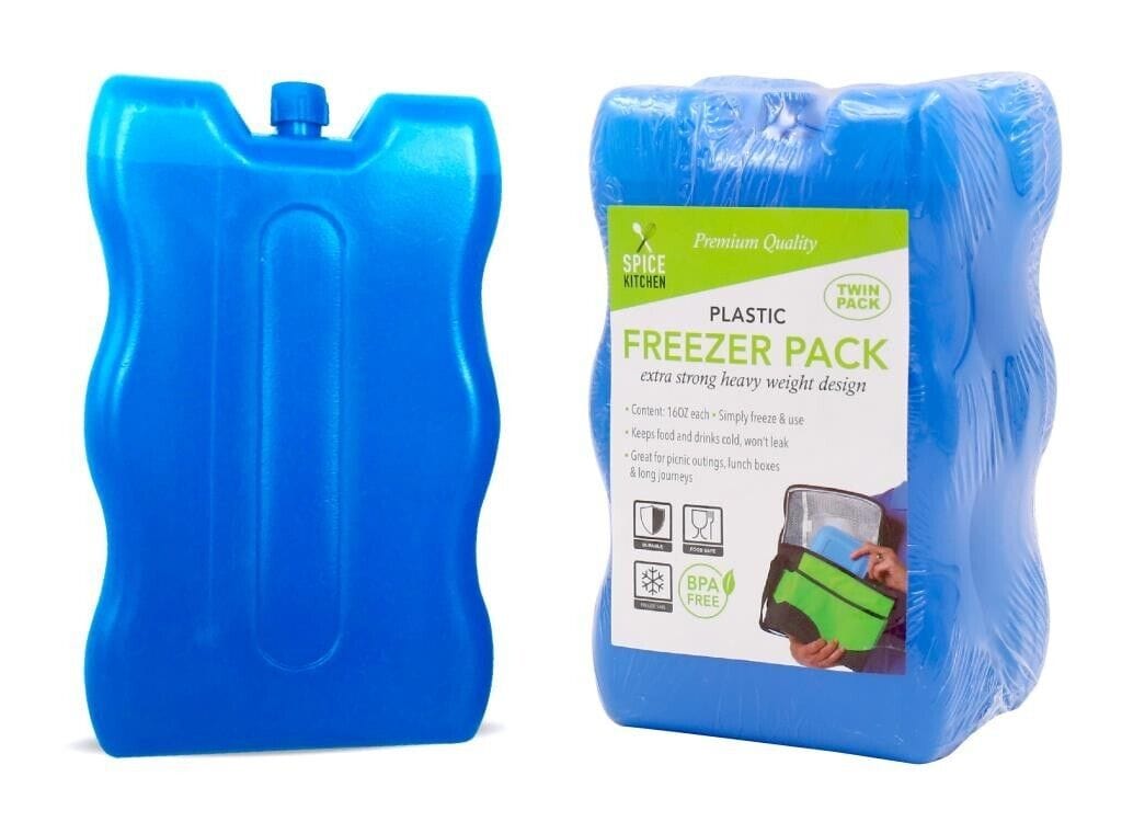 2 Pack Freezing Block Portable Ice Brick Food Lunch Box Cooler Camping Travel