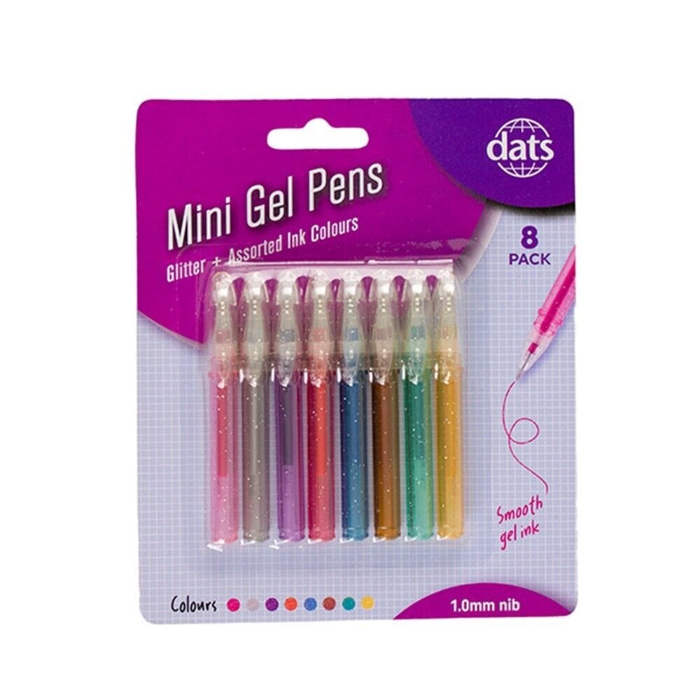 8 Colour Gel Ink Mini Pens Assorted Pen Scrapbooking Craft Art School Stationary