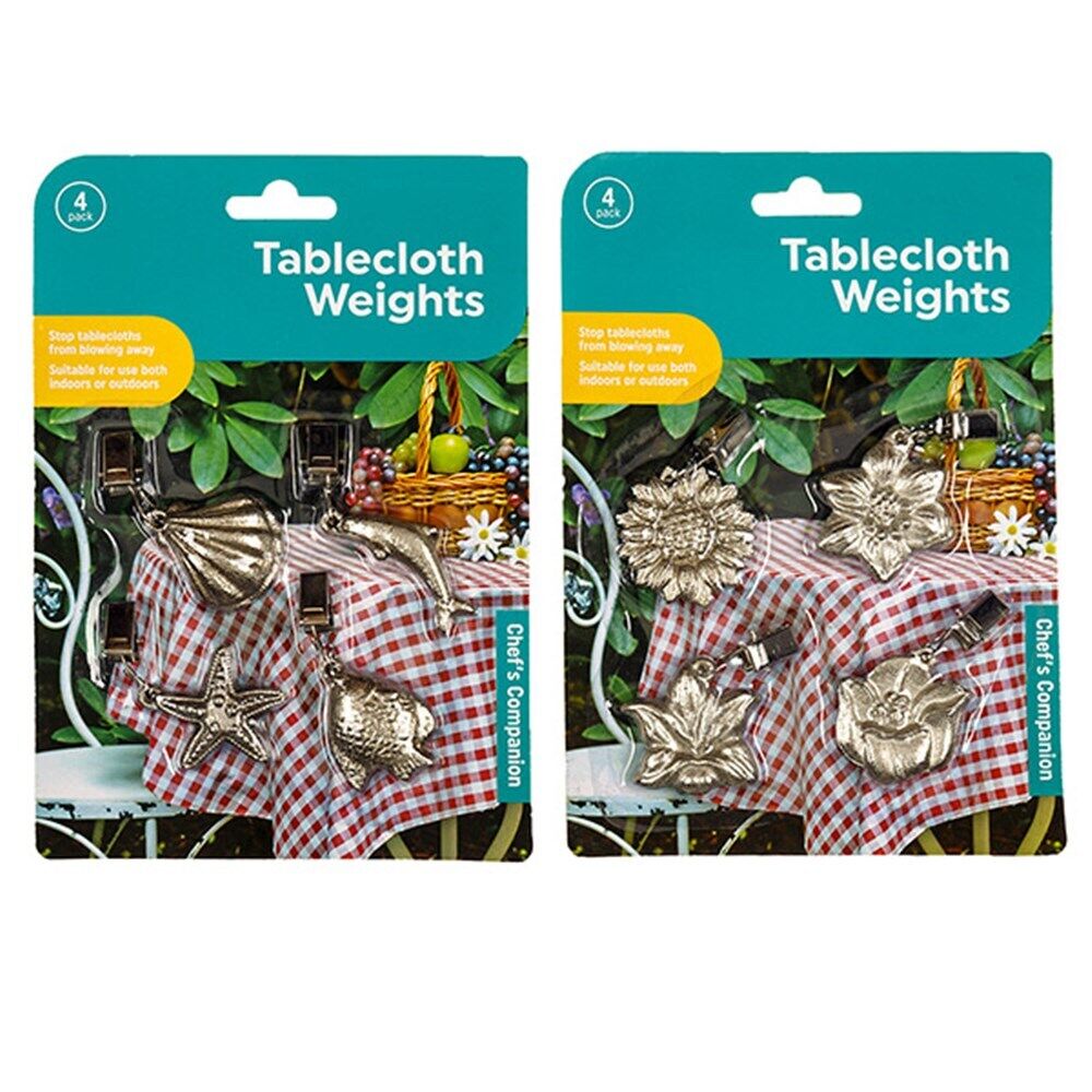 4 X Tablecloth Table Cloth Cover Weight Clip Clamp Silver Metal Party Picnic