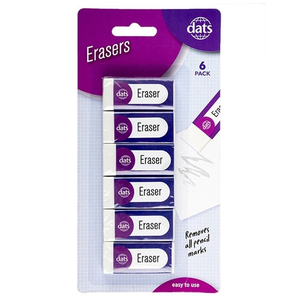 6pcs Rubber Eraser Pencil Eraser for Kids School Stationary Tool New White