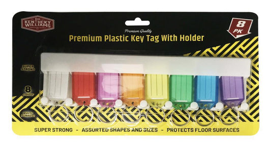 8X Key Tags With Holder Rack Keys Rings Hook Storage Label Wall Mount Organiser