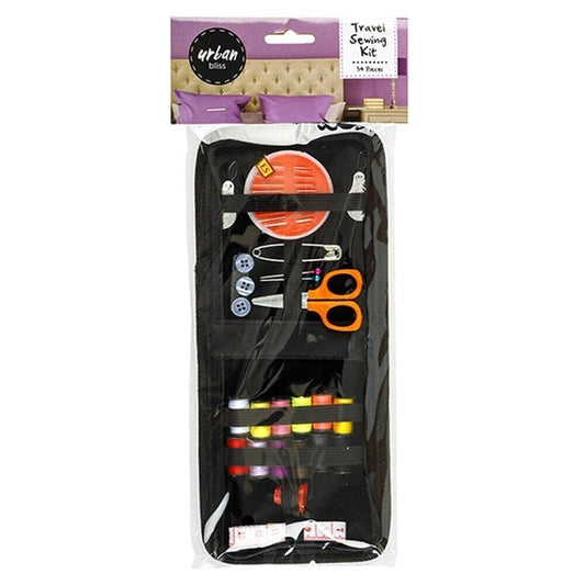 34pcs Portable Sewing Kit Travel Scissors Thread Needles Pins Measure Tape Case