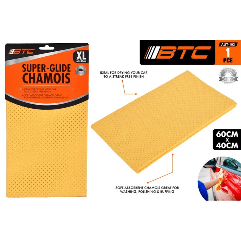 1pc Jumbo Chamois 60x40cm Car Glass Wash Dry Cloth Polish Buff Soft Absorbent