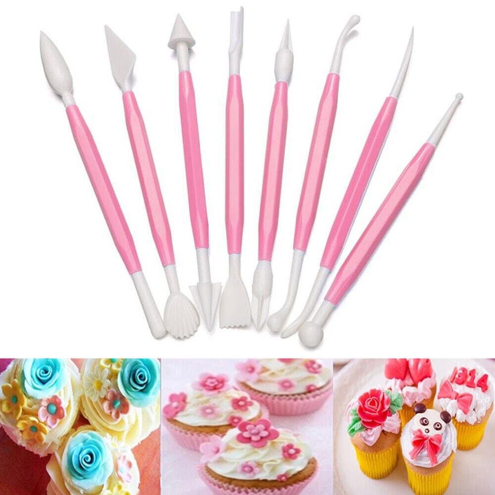 8pcs Cake Carving Tools Baking Pastry Pens Decorating Icing Cutting Shaping