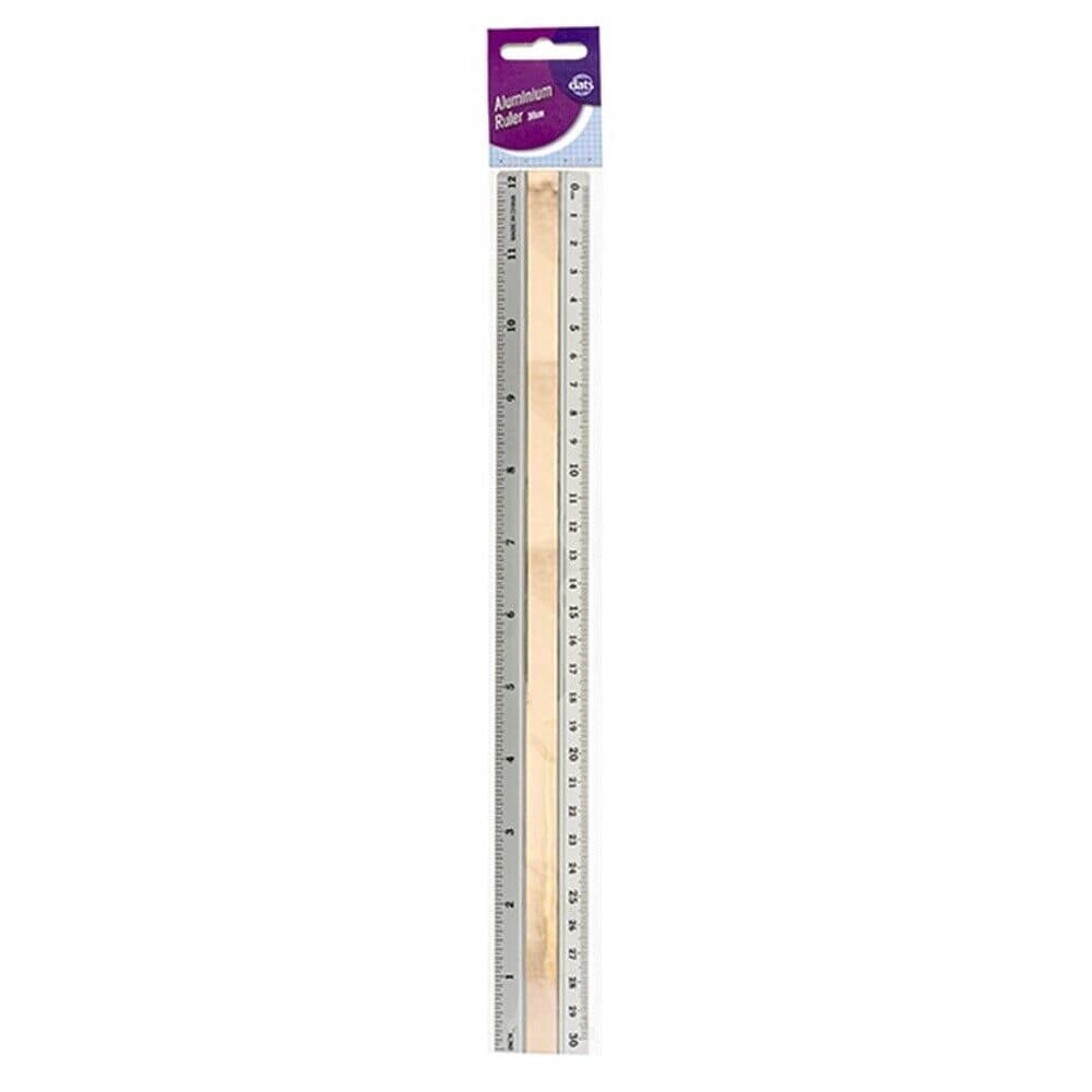 30cm Aluminium Ruler Silver School 12Inch Stationery Office Colorful