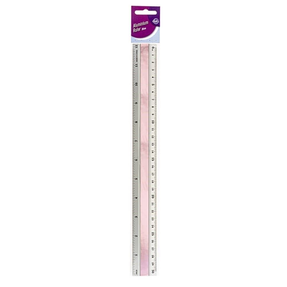 30cm Aluminium Ruler Silver School 12Inch Stationery Office Colorful