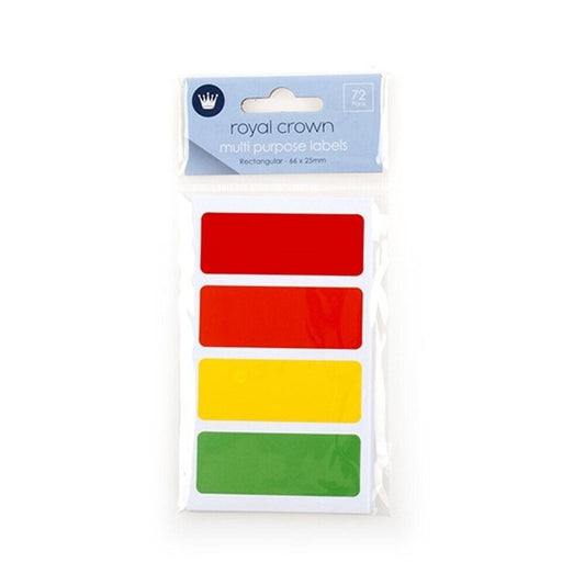 72 Pcs Assorted Rectangle Colour Code Sticker Label coloured 66x25mm Tag Kitchen