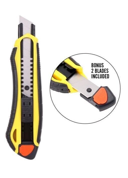 18mm Box Cutter Metal Tip Retractable Snap Off Blade Utility Knife Heavy Duty